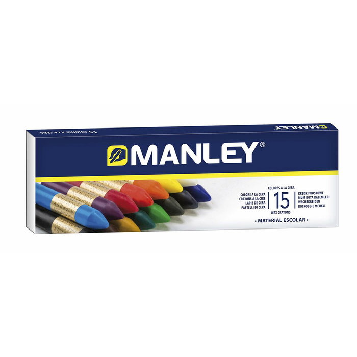 Manley Ceras de Colores Surtidos 60mm Estuche de 15 Unidades Manley Ceras de Colores Surtidos 60mm Estuche de 15 Unidades