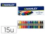 Manley Ceras de Colores Surtidos 60mm Estuche de 15 Unidades