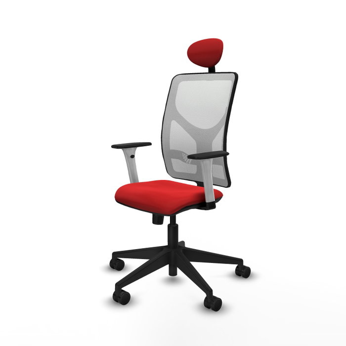 PIQUERAS Y CRESPO Silla de oficina Motilla con mecanismo Sincro, Rojo y Blanco