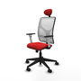 PIQUERAS Y CRESPO Silla de oficina Motilla con mecanismo Sincro, Rojo y Blanco