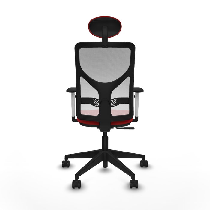 PIQUERAS Y CRESPO Silla de oficina Motilla con mecanismo Sincro, Rojo y Blanco
