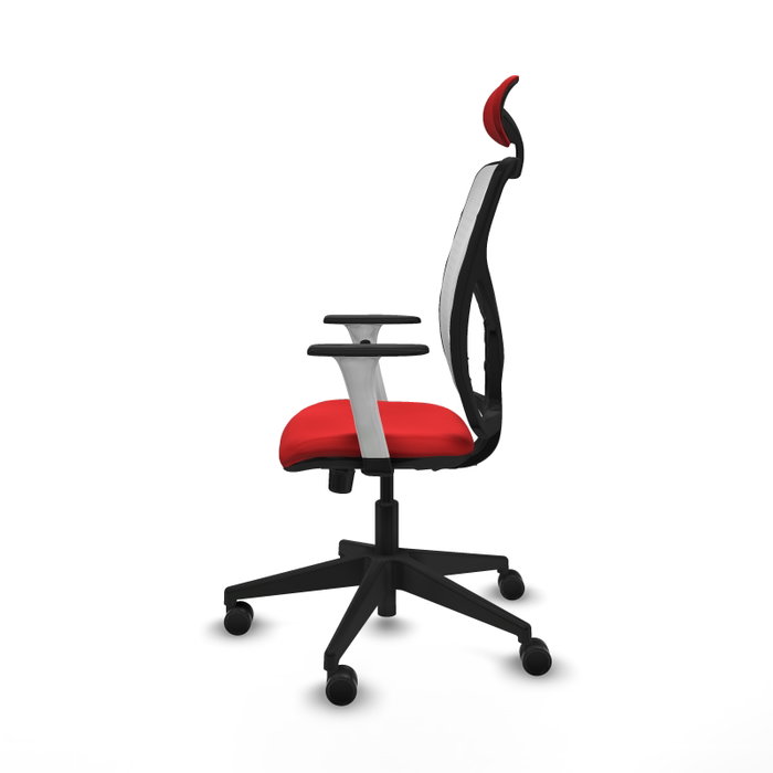 PIQUERAS Y CRESPO Silla de oficina Motilla con mecanismo Sincro, Rojo y Blanco