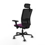 PIQUERAS Y CRESPO Silla de oficina Haches con mecanismo Sincro/Traslack, Morado y Negro