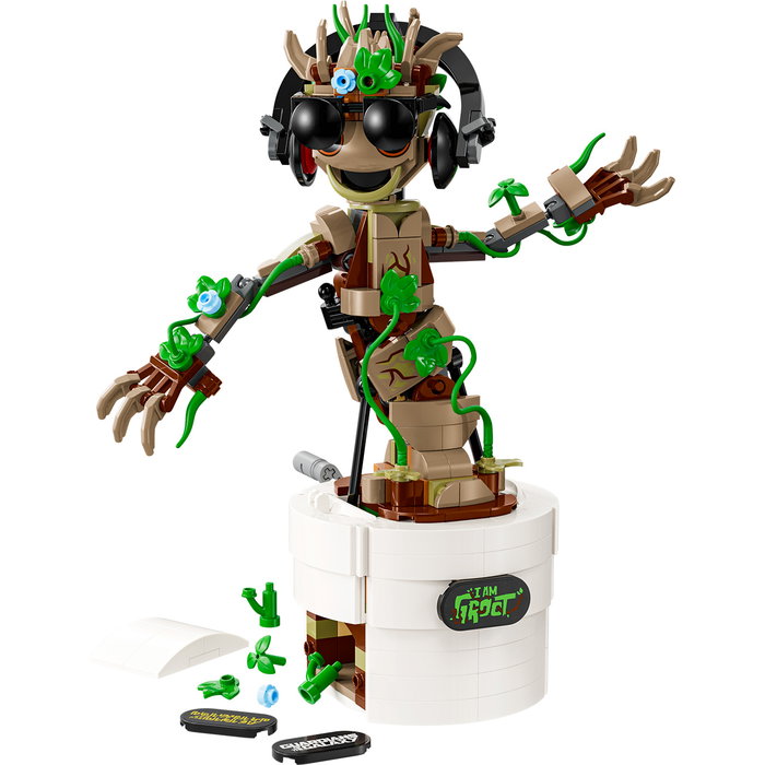 LEGO 76297 Groot Bailarín Marvel Juguete Construible Interactivo con Figura Articulada y Accesorios para Niños +10 Años