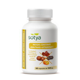 Sotya Reishi, Maitake y Shiitake con Vitamina C (60 cápsulas)