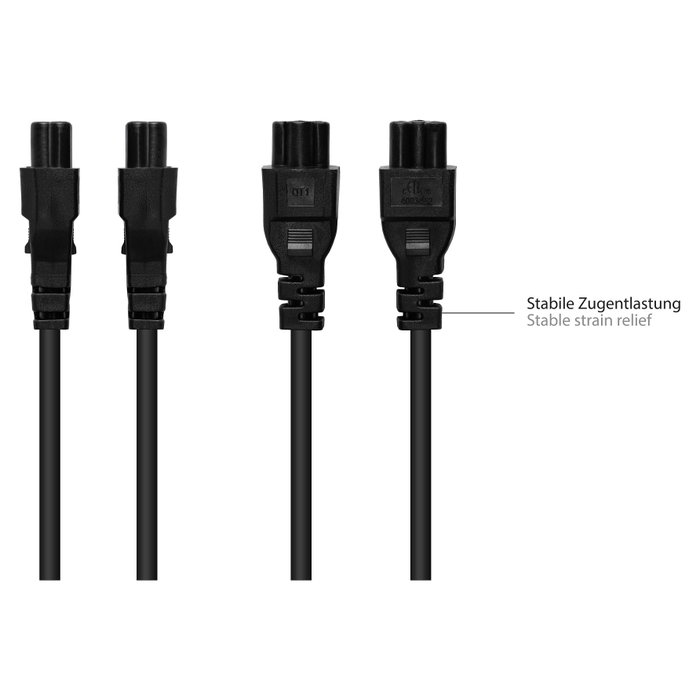GoodConnections Alcasa P1405-S050 Cable de alimentación C14 a C5, 5 m, Negro