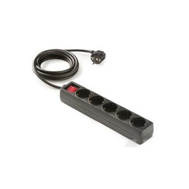 AVANT CONNECT Base Múltiple 5 Tomas 1.5m con Interruptor Negro 3G 1.5 mm2 MAX3680W