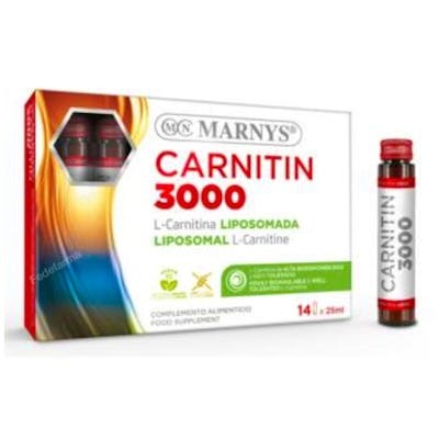 MARNYS Carnitin 3000 Liposomada 14Viales - L-Carnitina Tartrato 3000 mg - Suplemento Vegano para Metabolismo Energético y Rendimiento Físico - 14 Viales MARNYS Carnitin 3000 Liposomada 14Viales - L-Carnitina Tartrato 3000 mg - Suplemento Vegano para Metabolismo Energético y Rendimiento Físico - 14 Viales