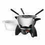 Unold 48615 - Fondu eléctrico, 0.8 litros para 6 personas, acero inoxidable, color negro Schwarz