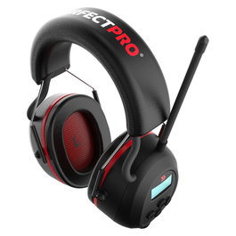 Perfectpro H-40 Auriculares de Protección Auditiva Diadema Inalámbricos Bluetooth Negro Rojo 31dB IPX4