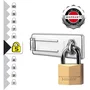 Master Lock Paquete Candado Hasp y Cerrojo Cuerpo Acero Endurecido 8.9 cm + Candado Latón 40 mm