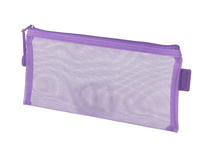 Liderpapel Bolsa Zipper Bag Poliester Transpirable Multiusos Ticket 230x115 mm Morado Pastel