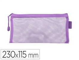 Liderpapel Bolsa Zipper Bag Poliester Transpirable Multiusos Ticket 230x115 mm Morado Pastel