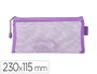 Liderpapel Bolsa Zipper Bag Poliester Transpirable Multiusos Ticket 230x115 mm Morado Pastel