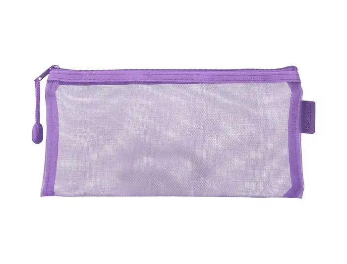 Liderpapel Bolsa Zipper Bag Poliester Transpirable Multiusos Ticket 230x115 mm Morado Pastel