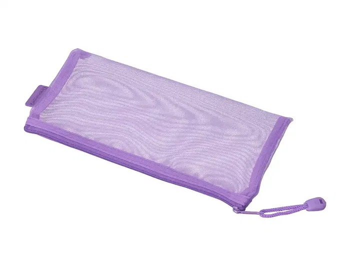 Liderpapel Bolsa Zipper Bag Poliester Transpirable Multiusos Ticket 230x115 mm Morado Pastel