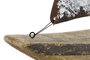 DKD Home Decor Decoración Velero Antique Paulownia y Metal Natural/Blanco
