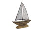 DKD Home Decor Decoración Velero Antique Paulownia y Metal Natural/Blanco