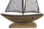 DKD Home Decor Decoración Velero Antique Paulownia y Metal Natural/Blanco