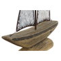 DKD Home Decor Decoración Velero Antique Paulownia y Metal Natural/Blanco