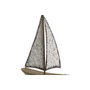 DKD Home Decor Decoración Velero Antique Paulownia y Metal Natural/Blanco