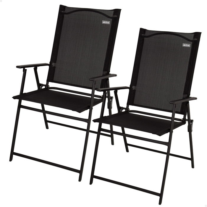 Color Baby Aktive-Pk 2 Sillas de Jardín Plegables de Textileno, 47x64x95 cm