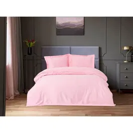 Juego de Cama 1 Funda Nórdica 220x240 cm + 2 Fundas de Almohada 60x60 cm 100% Algodón Satén Rosa