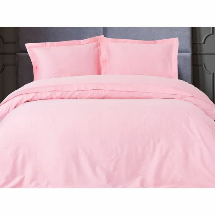 Aucune Juego de cama Rosa en algodón satén con funda nórdica y 2 fundas de almohada