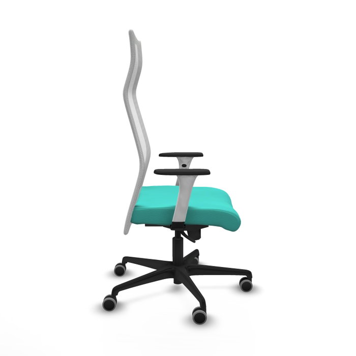 PIQUERAS Y CRESPO Sillón Albacete con Mecanismo Sincro, Similpiel Turquesa y Malla Blanca PIQUERAS Y CRESPO Sillón Albacete con Mecanismo Sincro, Similpiel Turquesa y Malla Blanca