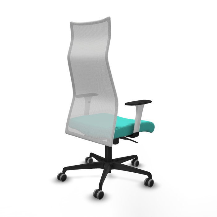 PIQUERAS Y CRESPO Sillón Albacete con Mecanismo Sincro, Similpiel Turquesa y Malla Blanca PIQUERAS Y CRESPO Sillón Albacete con Mecanismo Sincro, Similpiel Turquesa y Malla Blanca