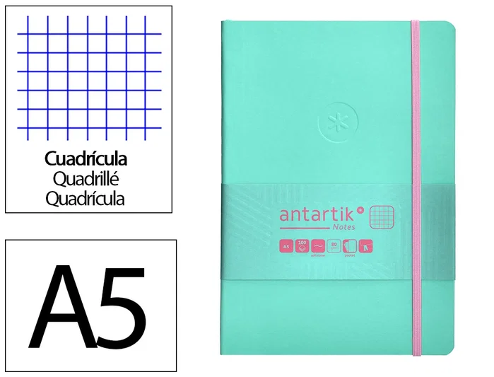 Antartik Cuaderno A5 Tapa Blanda Hojas Cuadriculadas Rosa y Turquesa 80 Hojas 80gr FSC Antartik Cuaderno A5 Tapa Blanda Hojas Cuadriculadas Rosa y Turquesa 80 Hojas 80gr FSC
