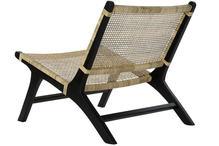DKD Home Decor Butaca Boho Negro Natural 78 x 68 x 65 cm