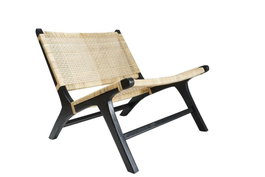 DKD Home Decor Butaca Boho Negro Natural 78 x 68 x 65 cm