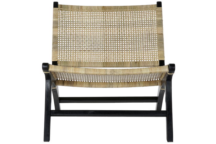 DKD Home Decor Butaca Boho Negro Natural 78 x 68 x 65 cm