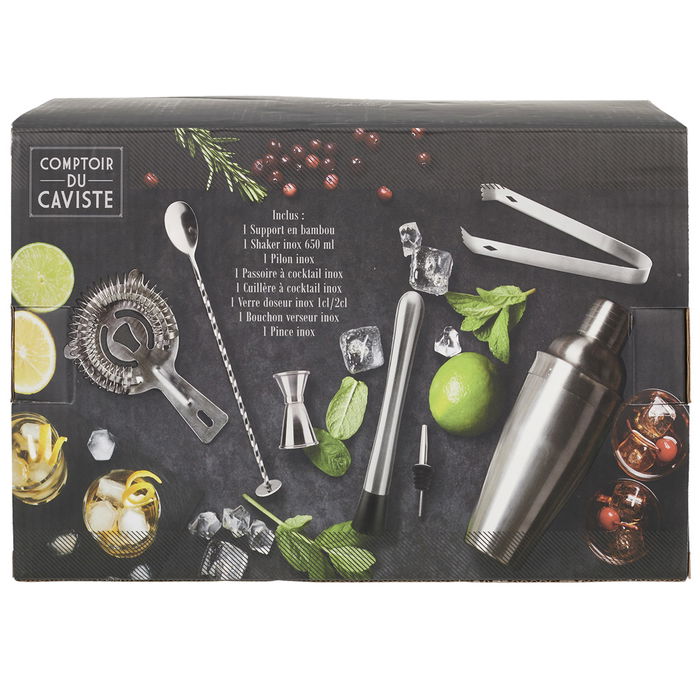 Cook Concept Juego de 8 Piezas Coctelería Acero Inoxidable para Bebidas y Cócteles