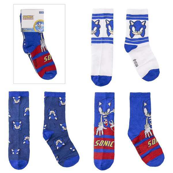 Cerdá Calcetines pack 3 piezas Sonic en caja Talla 35/41 86% Algodón Cerdá Calcetines pack 3 piezas Sonic en caja Talla 35/41 86% Algodón