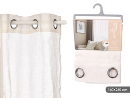 Giftdecor Cortina Blanca Transparente 140 x 260cm Poliester Lino (Set de 6)