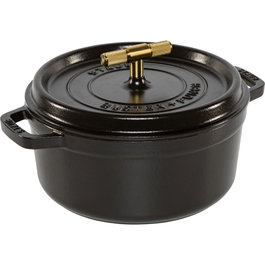 Staub La Cocotte Buster & Punch 24 cm Redonda, Negra, Hierro Fundido