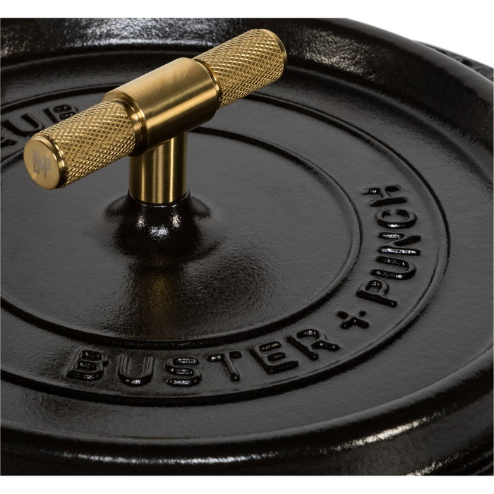 Staub La Cocotte Buster & Punch 24 cm Redonda, Negra, Hierro Fundido