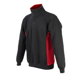 DUVER Sudadera Bicolor Con Cremallera Negro Y Rojo Talla M