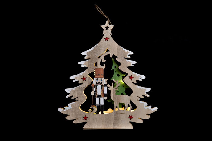 DKD Home Decor Decoración Colgante de Madera Árbol 27x3x29 Surtido