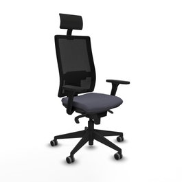PIQUERAS Y CRESPO Silla de oficina Horna con mecanismo Sincro, Gris oscuro y Negro