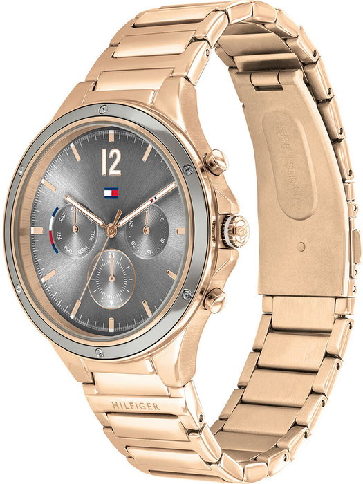 Tommy Hilfiger 1782277 Reloj Analógico Dorado con Esfera Gris