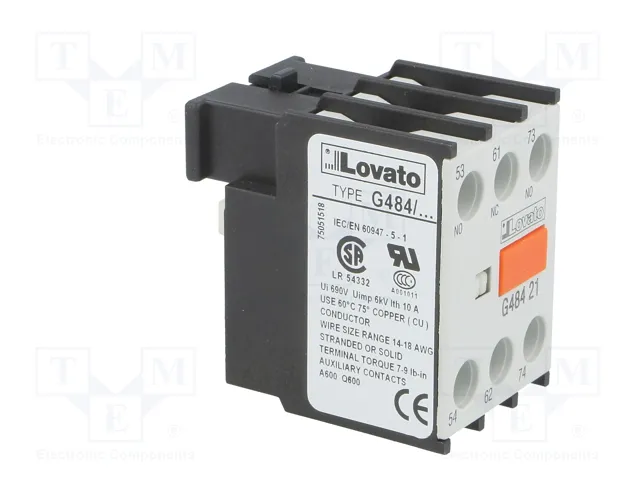 LOVATO ELECTRIC Contactores auxiliares BF agarres de tornillo de frente