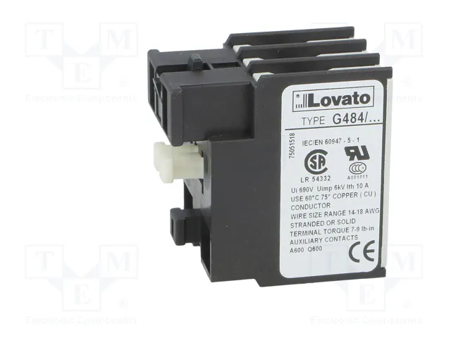 LOVATO ELECTRIC Contactores auxiliares BF agarres de tornillo de frente