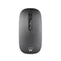 Ewent EW3207 Ratón Inalámbrico RF 2.4GHz y Bluetooth 5.0, Recargable USB-C, con Botón para IA Copilot, 1600 DPI Ajustable, Ambidextro y Silencioso, Color Gris