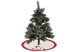 DKD Home Decor Base Arbol Navidad Tradicional Crema Rojo 90 x 2 x 90 cm