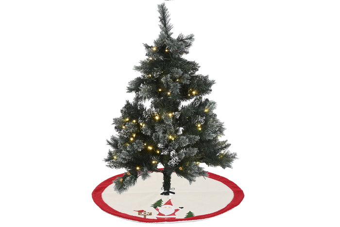 DKD Home Decor Base para Árbol de Navidad Poliéster Crema 90x90x2 cm