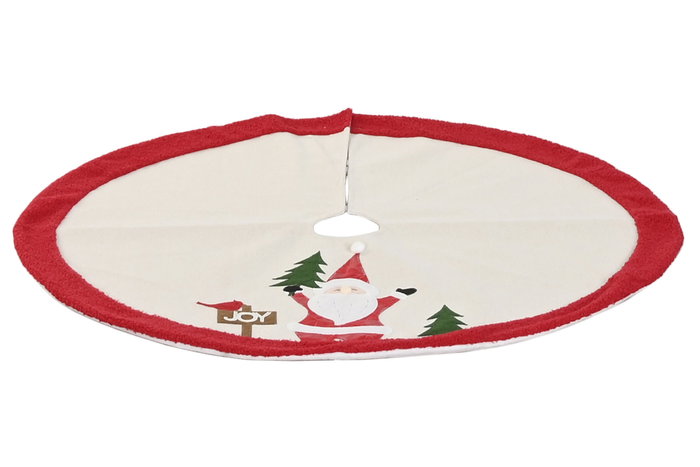 DKD Home Decor Base para Árbol de Navidad Poliéster Crema 90x90x2 cm