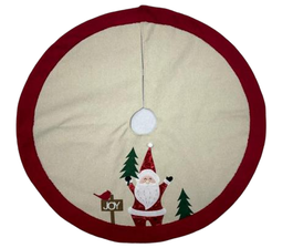 DKD Home Decor Base para Árbol de Navidad Poliéster Crema 90x90x2 cm